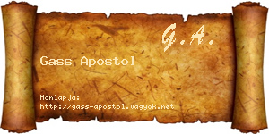Gass Apostol névjegykártya